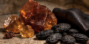 labdanum, tonka bean and leather