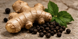 ginger, black pepper and litsea cubeba